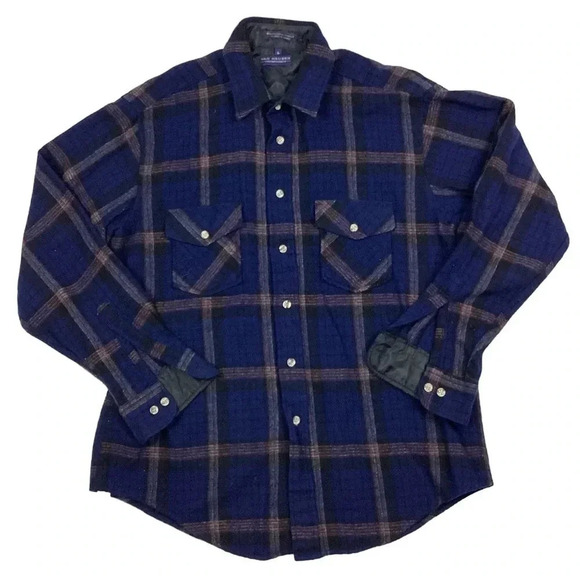 Vintage Van Huesen wool plaid button front flannel - Picture 1 of 4